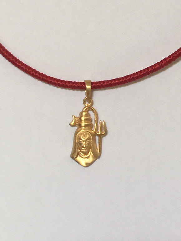 Gold Plated Silver Pendant With Image of Shiva