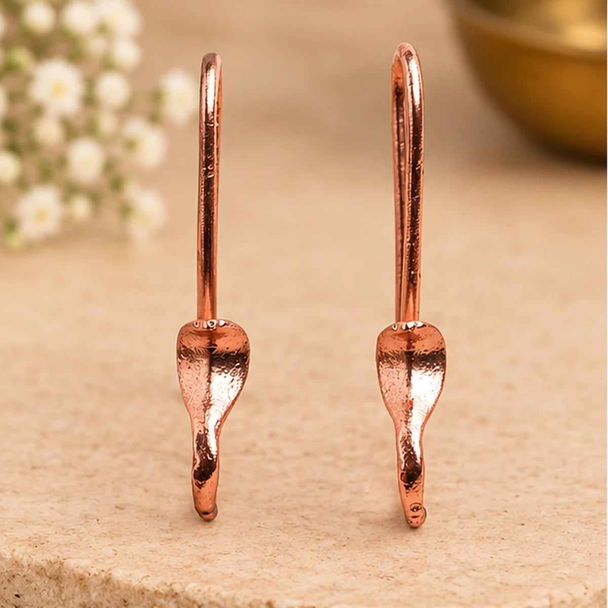 Sacred Sarpa Drop Earrings - Copper