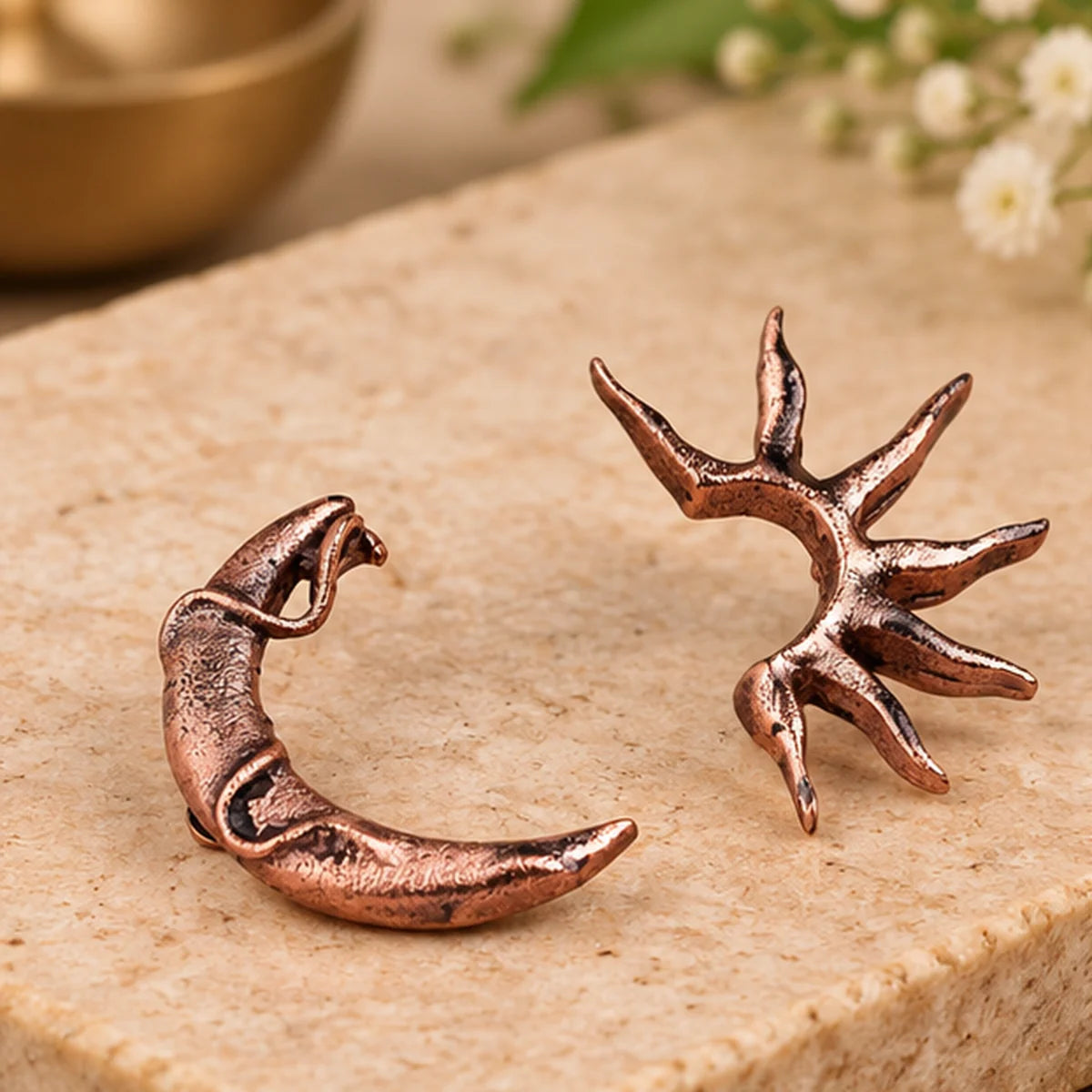 Surya Chandra Copper Earring