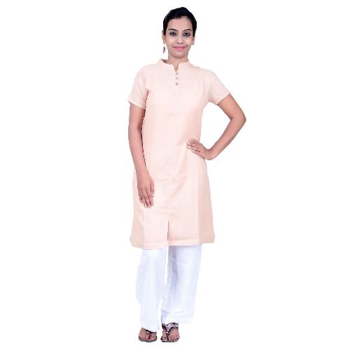Ladies AUM Kurta Light Beige -Cotton