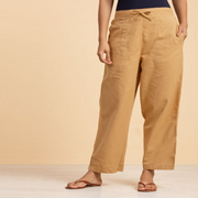 Ladies Draw String Pants Khaki Cotton