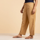Ladies Draw String Pants Khaki Cotton