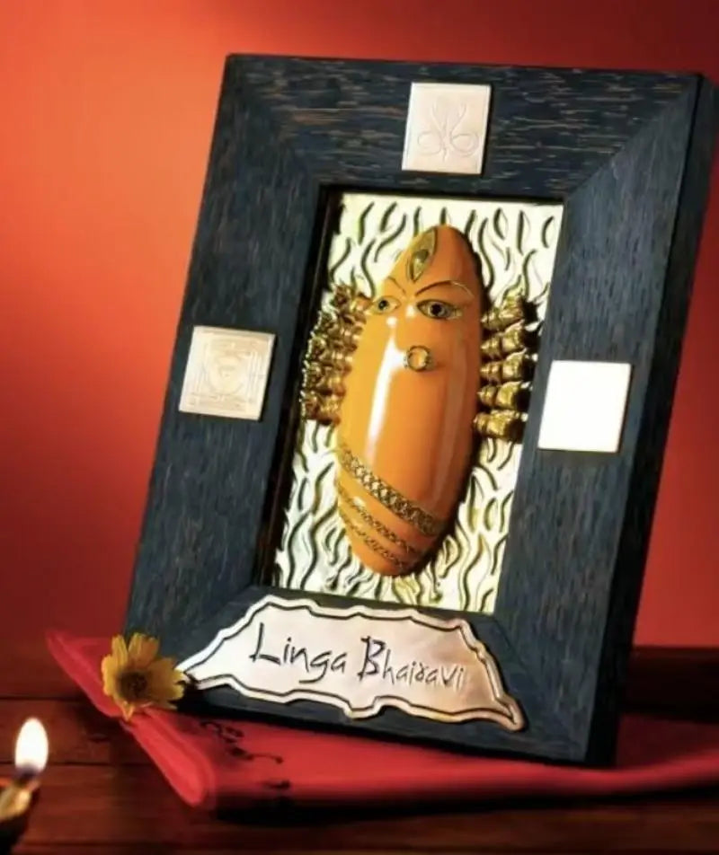 Brass linga Bhairavi panel Yellow (Turmeric)