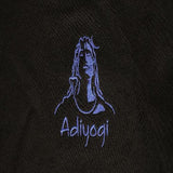 100 % Cotton Knitted Adiyogi Hoodie - Black