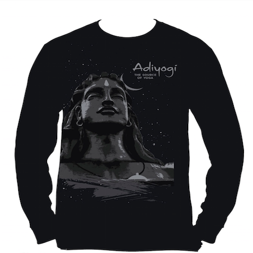 Long Sleeved Black Adiyogi T-Shirt