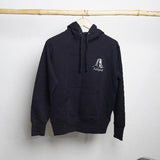 100 % Cotton Knitted Adiyogi Hoodie - Navy Blue