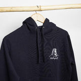 100 % Cotton Knitted Adiyogi Hoodie - Navy Blue