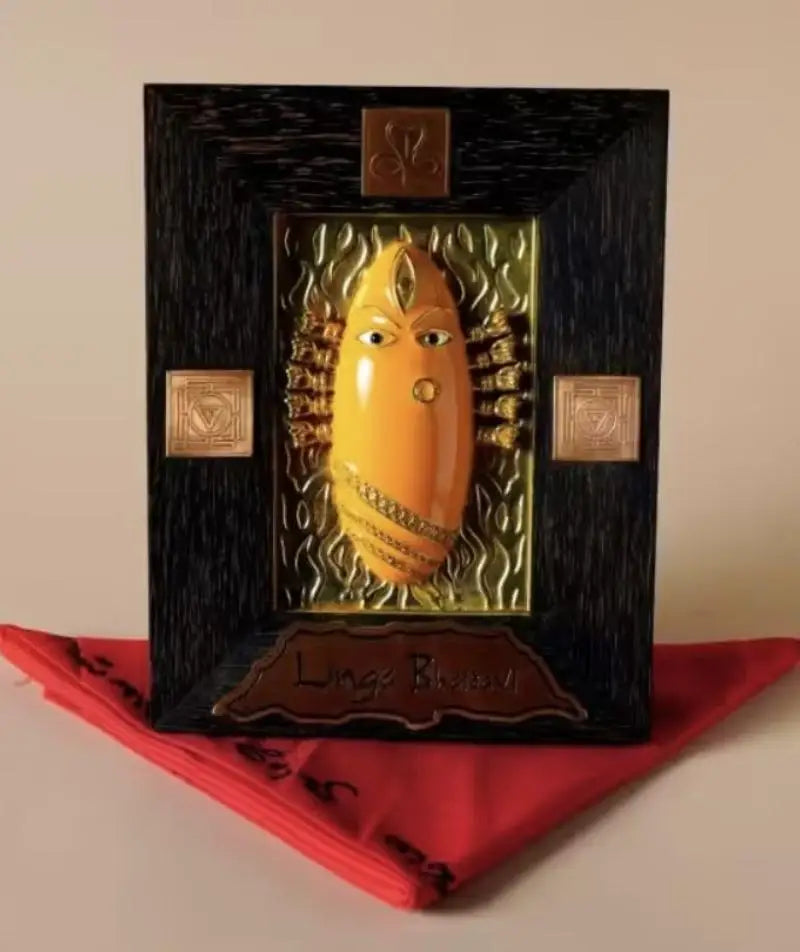 Brass linga Bhairavi panel Yellow (Turmeric)