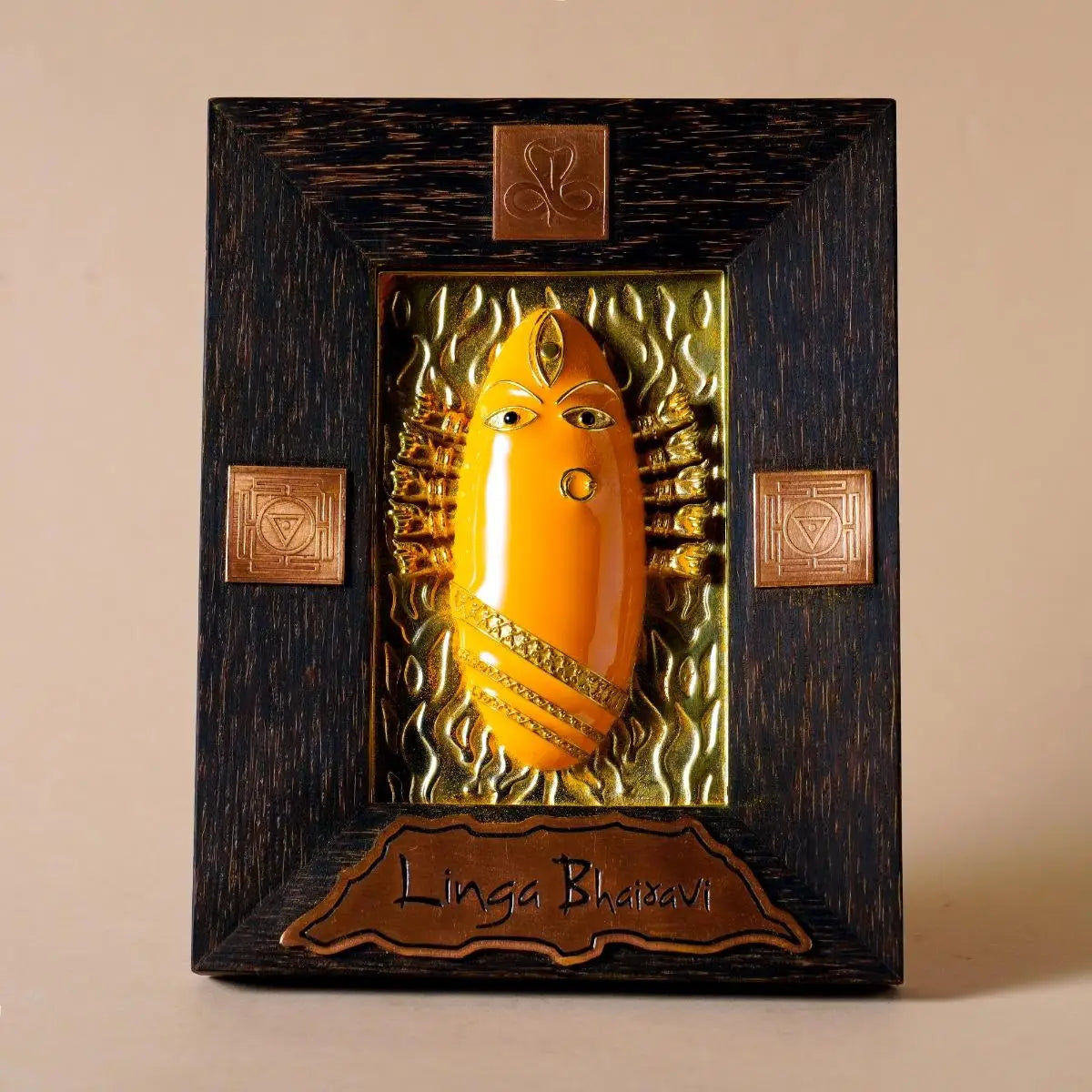 Brass linga Bhairavi panel Yellow (Turmeric)