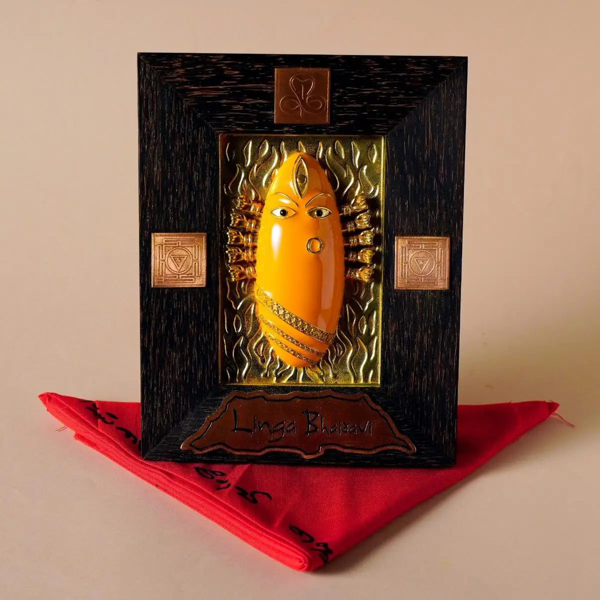 Brass linga Bhairavi panel Yellow (Turmeric)