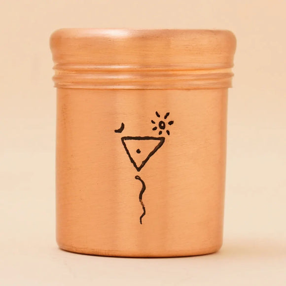 Copper Vibhuti Box (Tall) - Trigun