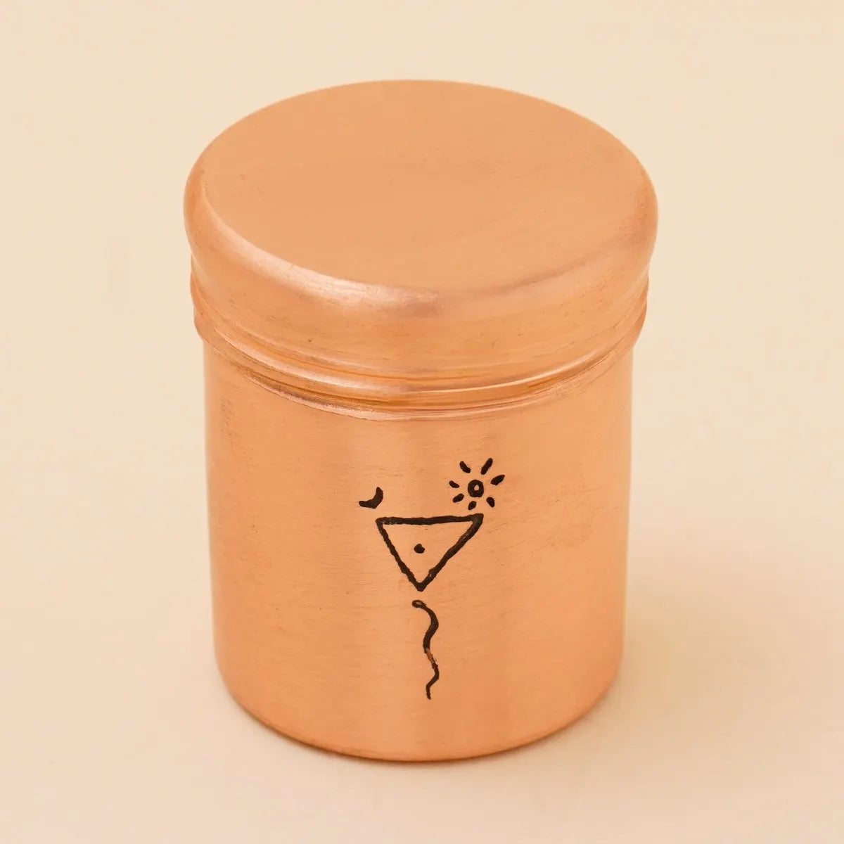 Copper Vibhuti Storage Pot (Tall) - Trigun