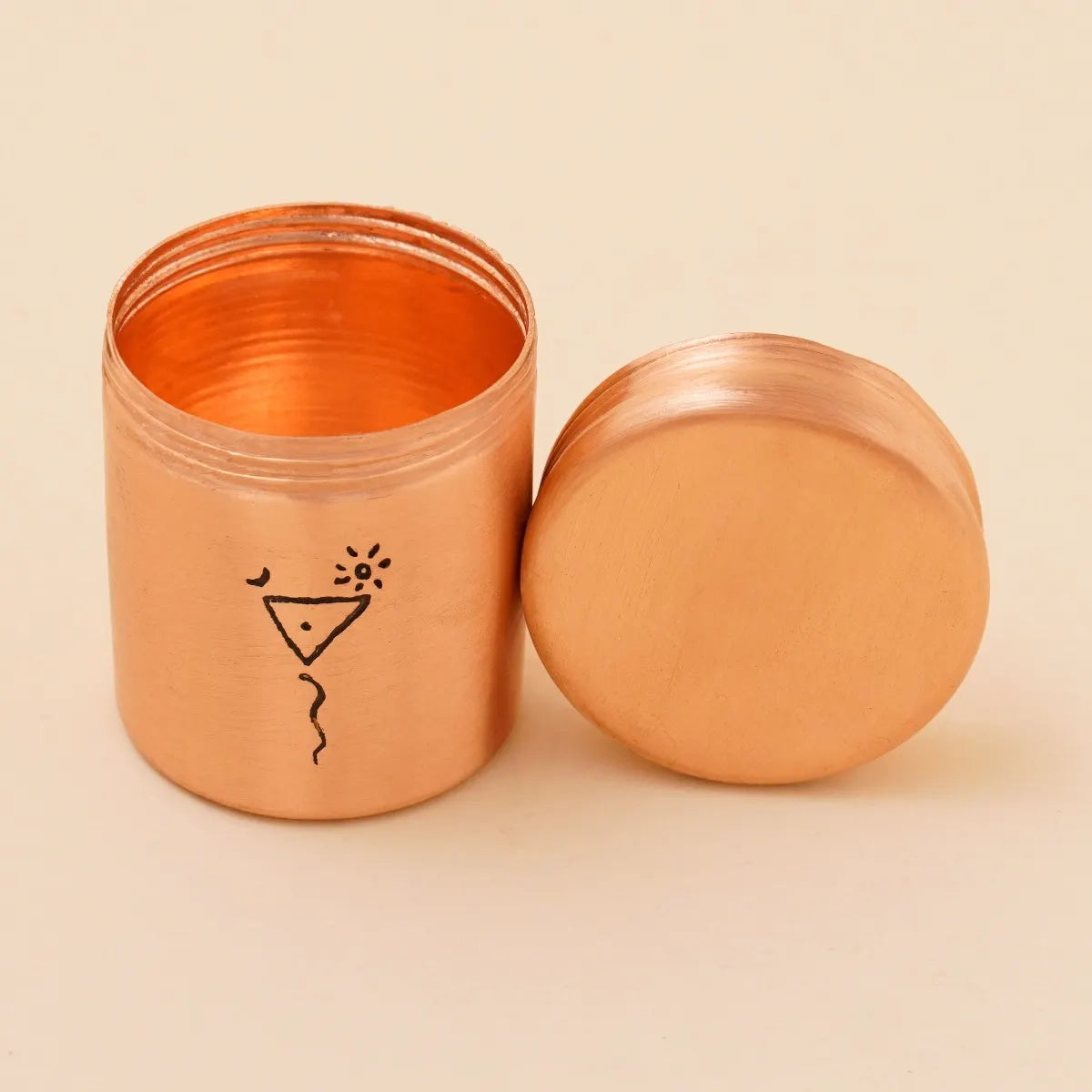 Copper Vibhuti Storage Pot (Tall) - Trigun