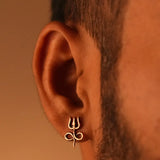 Infinity Trisul Copper Earrings