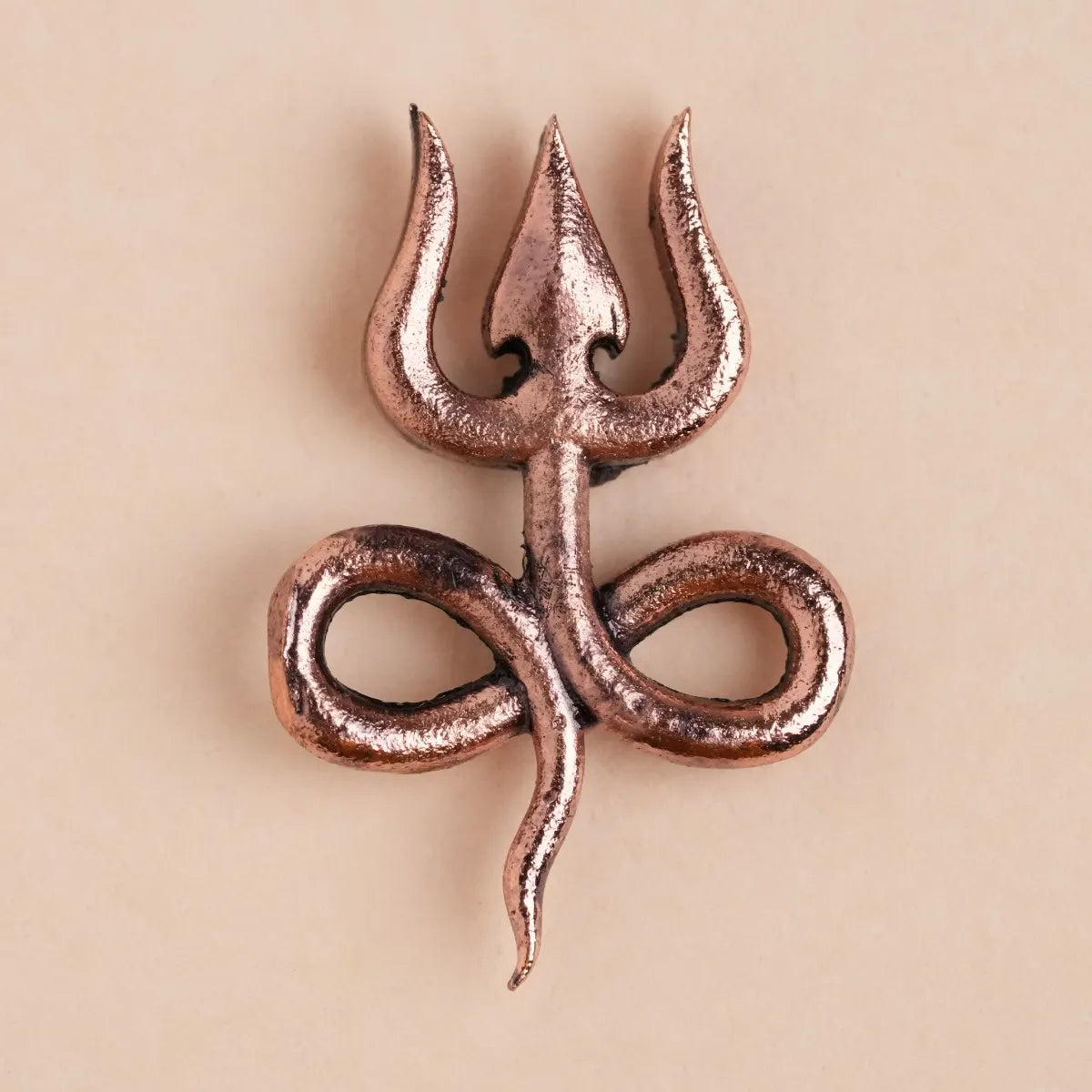 Infinity Trisul Copper Earrings