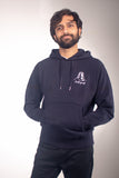 100 % Cotton Knitted Adiyogi Hoodie - Navy Blue