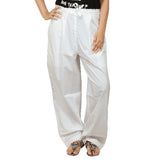 Ladies Draw String Sadhana Pants White Cotton