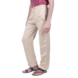 Mens Cotton Draw String Pants Beige