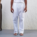 Mens Draw String Sadhana Pants White