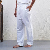 Mens Draw String Sadhana Pants White