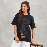Miracle of Mind Black Cotton T-Shirt – Tree