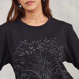 Miracle of Mind Black Cotton T-Shirt – Tree