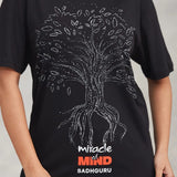 Miracle of Mind Black Cotton T-Shirt – Tree