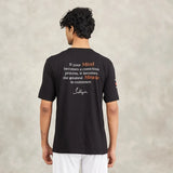 Miracle of Mind Black Cotton T-Shirt - Sadhguru