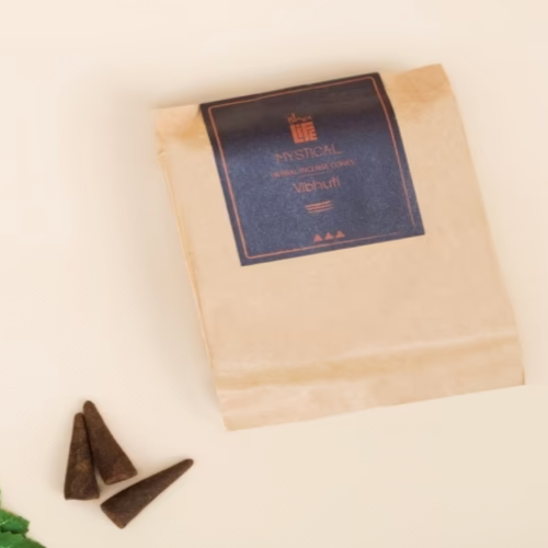 Handmade Natural Vibhuti Fragrance Cone, 20 Pcs