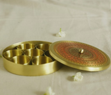 Hand Enamelled brass condiments box