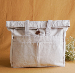 Natural cotton bag with coco button- design 2