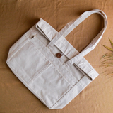 Natural cotton bag with coco button- design 2