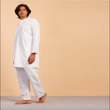 Mens Cotton Sadhana Kurta - White