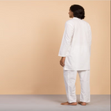 Mens Cotton Sadhana Kurta - White