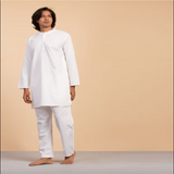 Mens Cotton Sadhana Kurta - White