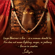Linga Bhairavi Mukha. Handcrafted copper form. Energized in the abode of Devi.