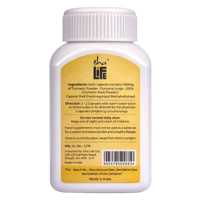 Turmeric Powder in Vegetarian Capsules