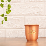 Copper Cup in Matte Finish with Brass Aum (small)