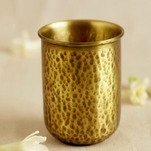 Hammered Brass Water Glass