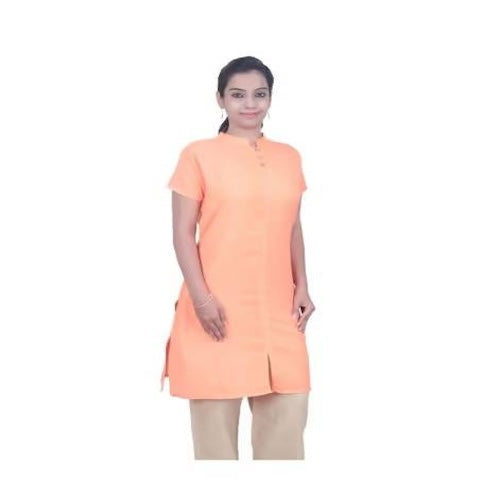 Ladies AUM Kurta in Coral Cotton