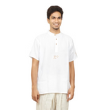 Kurta- Aum- White Cotton