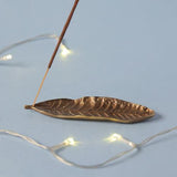 Brass Incense Holder long leaf