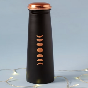 Sleek Copper Water Bottle Mystic Moon - Black