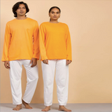 Unisex Organic Cotton Long Sleeve Sadhana T-Shirt - Orange