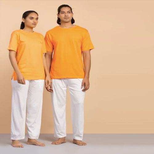 Unisex Cotton Short Sleeve Sadhana T-Shirt - Orange