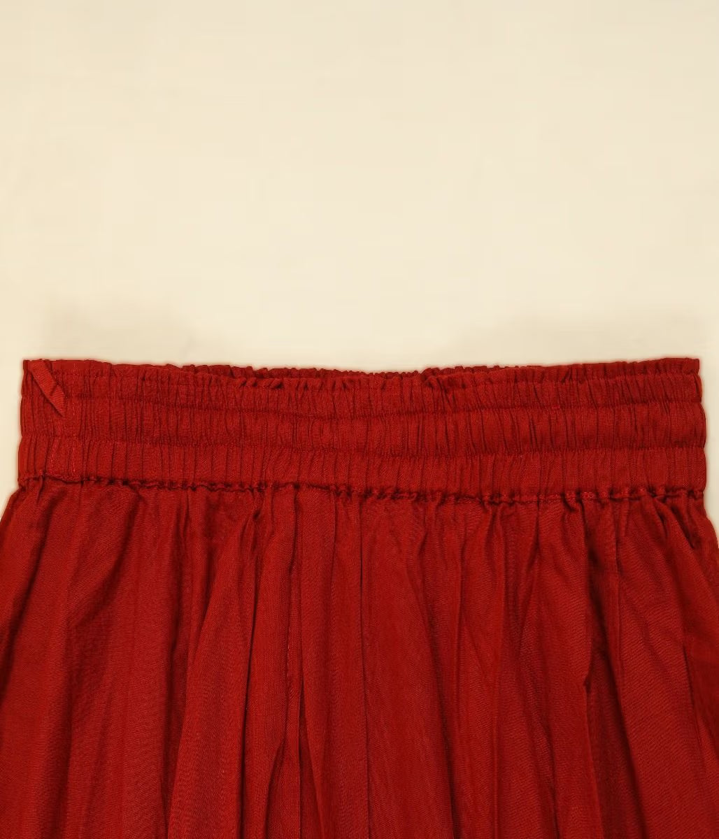 Mulmul Plain Skirt Red