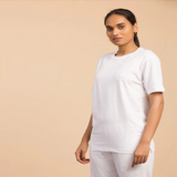 Unisex Cotton Short Sleeve Sadhana T-Shirt - White