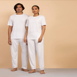Unisex Cotton Short Sleeve Sadhana T-Shirt - White