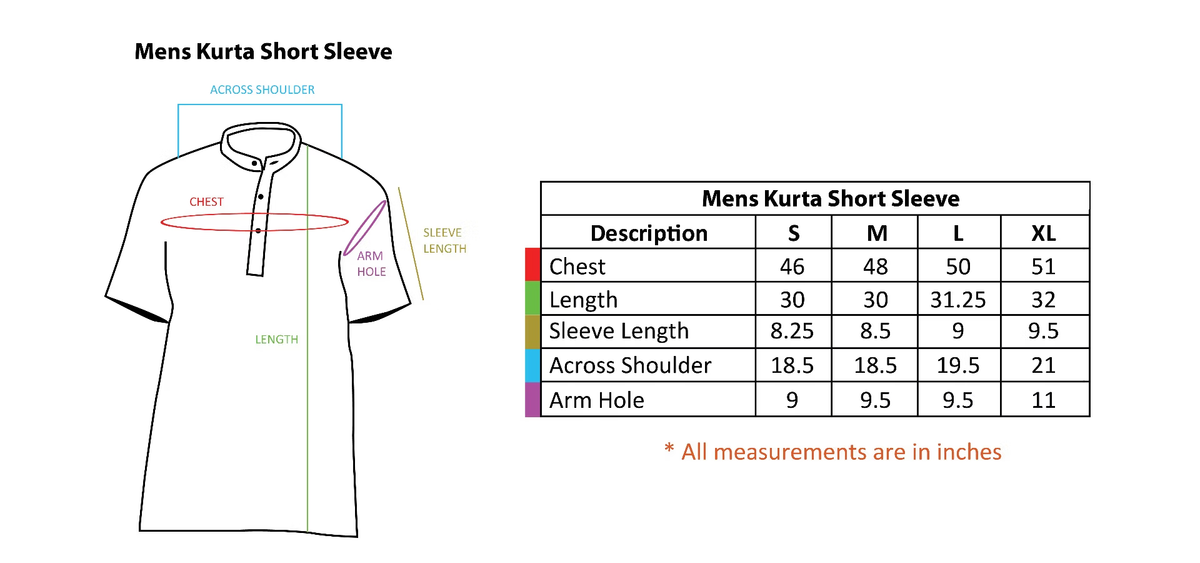 Kurta Linen/Cotton- Short Sleeve White