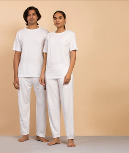 Unisex Organic Cotton Short Sleeve Sadhana T-Shirt - White